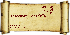 Tamaskó Zalán névjegykártya